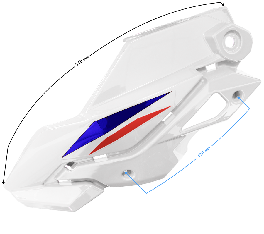 Koplamphuis, links deel 1 wit GT 125cc